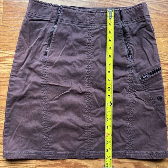 ATHLETA A-Line Maroon Linen Skirt Size‎ Medium Womens Zipper Pockets Knee Length - Picture 12 of 13